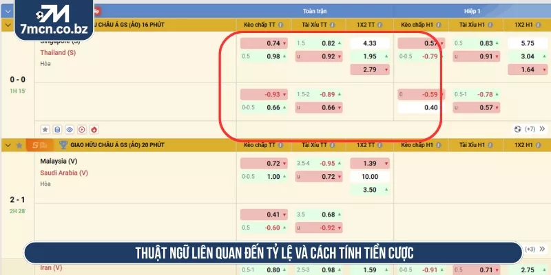 Tổng Hợp Thuật Ngữ Cá Cược Bóng Đá Phổ Biến Hay Dùng Tại 7M 2 Thuật ngữ liên quan đến tỷ lệ và cách tính tiền cược